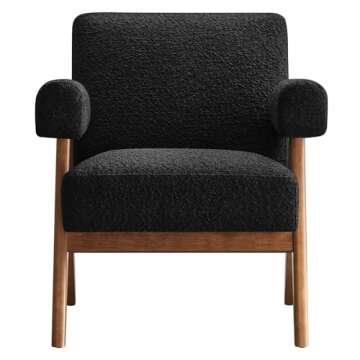 Modway EEI-6502-BLK Lyra Boucle Fabric Armchair, Black