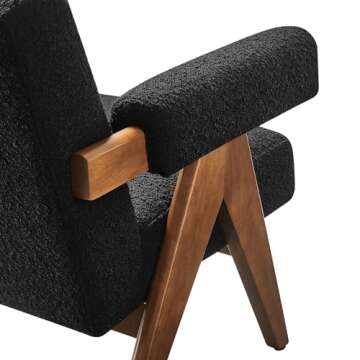 Modway EEI-6502-BLK Lyra Boucle Fabric Armchair, Black