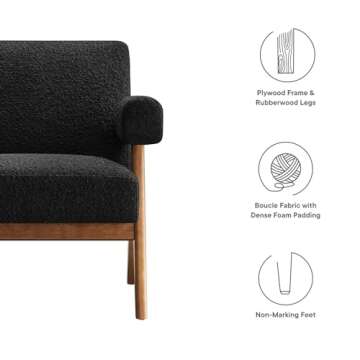 Modway EEI-6502-BLK Lyra Boucle Fabric Armchair, Black
