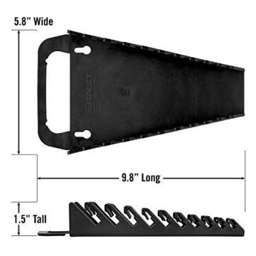 Ernst Manufacturing Gripper Wrench Organizer, 10 Tool, Black
