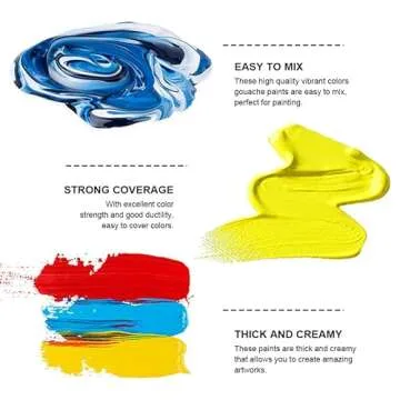 HIMI Gouache Paints Set, 18 Colors, 30g, jelly gouache paint set, Non Toxic Paint for Canvas and Paper, Art Supplies for Professionals, and More (Yellow Case)