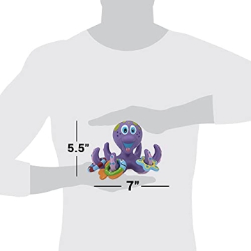 Nuby Purple Octopus Toy with 3 Hoopla Rings for Kids
