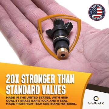 Colby Valve Quick Emergency Valve Stem Replacement Kit for Tubeless Tires | No Tools Required for Install | No Need to Remove Tire | Tire Valve Stem Kit Made in USA from quality 360 brass components