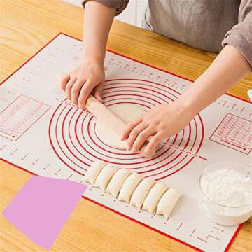 Silicone Pastry Mat Extra Large, 32" x 24" Non-stick Baking Mat with Measurement Kneading Board for Dough Rolling, Non-slip Counter Mat, Oven Liner, Fondant/Pie Crust Mat