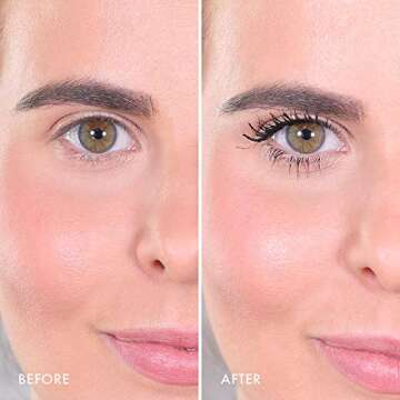 Wander Beauty Mile High Club Length + Define Black Mascara - Smudge-Proof, Lash Lengthening Mascara for a Full, Fanned Out Effect - Castor Oil + Peach Leaf Conditions & Strengthens - 0.31 fl oz