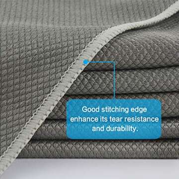 SINLAND Microfiber Glass Cleaning Cloth, Lintless Cleaning Cloth for Cleaning Window, Car Windows, M...