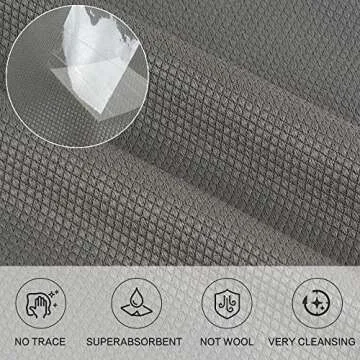 SINLAND Microfiber Glass Cleaning Cloth, Lintless Cleaning Cloth for Cleaning Window, Car Windows, Mirrors, and Stainless Steel 16x16 Inch (6 Pack,Grey)