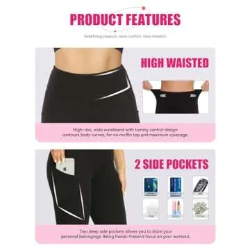 Showitty 3 Pack Biker Yoga Shorts with Pockets for Women, High Waist Tummy Control Workout Running G...