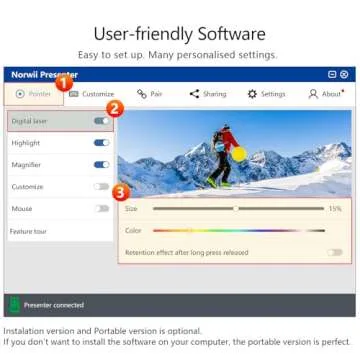 NORWII N97s Presentation Remote with Digital Pointer
