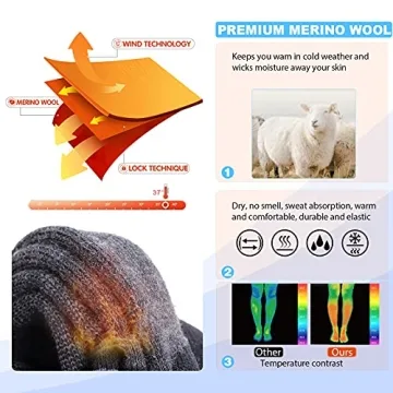 Warm Merino Ski Socks - 3 Pairs for Outdoor Fun
