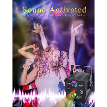 Party Lights Dj Disco Lights, Sound Activated Lights with Remote Control for Dance Party Karaoke Liv...