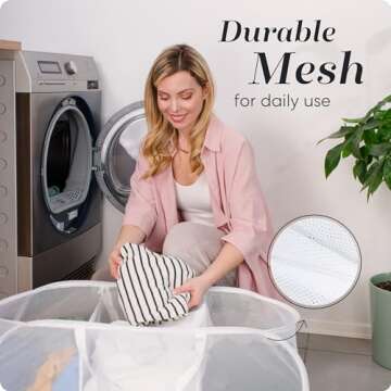 Handy Foldable Laundry Basket - Compact & Durable Mesh