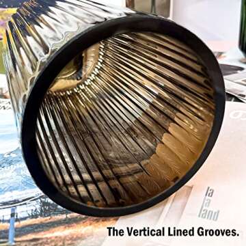 Stylish Muyan 9.8" Ribbed Flower Vase for Modern Decor