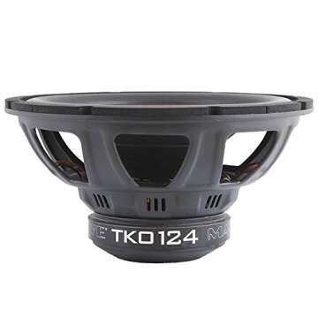 Massive Audio TKO124 TKO Series. 12 Inch, 600 Watt, 8mm Top Plate, Dual 4 Ohm Car Subwoofer. Sold Individually.
