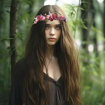 Vivivalue Adjustable Flower Headband Women Floral Crown Hair Wreath Flower Headpiece Halo Boho with ...