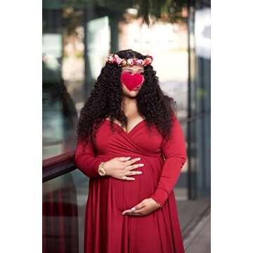 Vivivalue Adjustable Flower Headband Women Floral Crown Hair Wreath Flower Headpiece Halo Boho with Ribbon Wedding Party Festival Photos Maroon