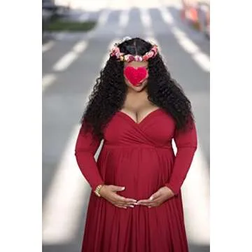 Vivivalue Adjustable Flower Headband Women Floral Crown Hair Wreath Flower Headpiece Halo Boho with Ribbon Wedding Party Festival Photos Maroon