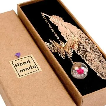 Chic Metal Feather Bookmark for Avid Readers