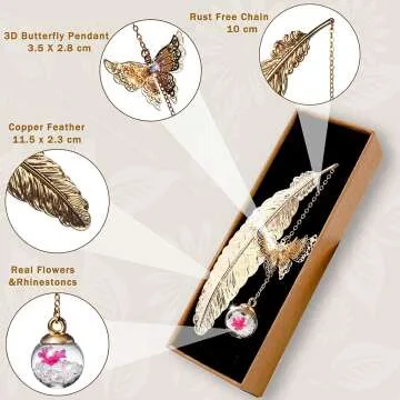 Chic Metal Feather Bookmark for Avid Readers
