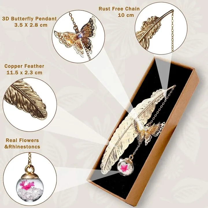 Chic Metal Feather Bookmark for Avid Readers