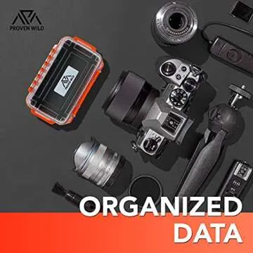 SD Card Holder by Proven Wild | Durable, Waterproof SD Card Case | SD Card Holder Case Holds 35 SD Cards Upright | Standard Memory Card Holder for DSLR & Trail Camera SD Cards, (Orange)