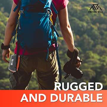 SD Card Holder by Proven Wild | Durable, Waterproof SD Card Case | SD Card Holder Case Holds 35 SD Cards Upright | Standard Memory Card Holder for DSLR & Trail Camera SD Cards, (Orange)