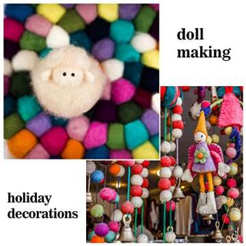 Sukh Needle Felting Kit for Beginners Adult 40pcs Felting Wool Roving Supplies Set Needle Felting Starter Core Wool Roving Bulk Felt Kits Felting Tools Spinning DIY Craft Halloween Christmas Easter
