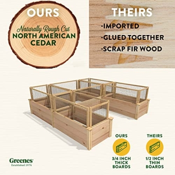 Greenes Fence Premium Cedar Raised Garden Bed 8x8x16.5