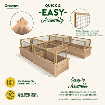 Greenes Fence Premium Cedar Raised Garden Bed 8x8x16.5