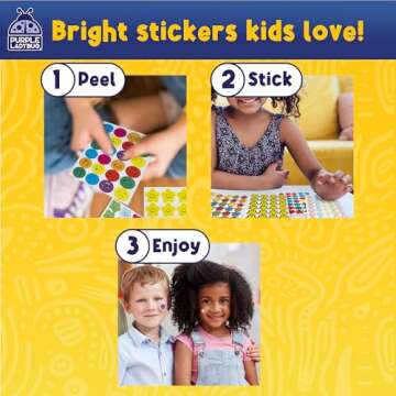 Purple Ladybug Teacher Stickers for Students - 4960 Reward Stickers for Classroom Supplies, Teacher Must-Haves & School Stickers, Small Stickers for Reward Charts