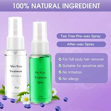 Waxing Kit for Women Men - XUISUOZ Digital Wax Warmer for Hair Removal with 5 Pack Hard Wax Beans and 20 Applicators, Waxing Kit for Legs, Face, Underarm, Bikini, Sensitive Skin