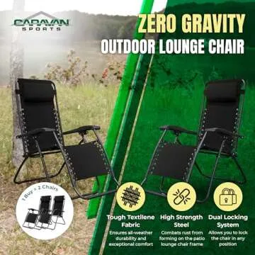 Caravan Sports Zero Gravity Portable Folding Chairs