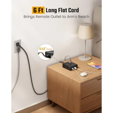 Versatile 10ft Extension Cord with Multiple Outlets and USB Ports for Easy Charging