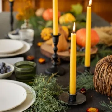 Bluecorn Pure Beeswax Taper Candles - Natural & Dripless