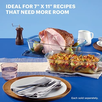 7x11 Pyrex Glass Baking Dish with Lid for Recipes