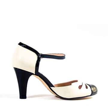 Chelsea Crew Getty Vintage Inspired Heels Black/Bone 7