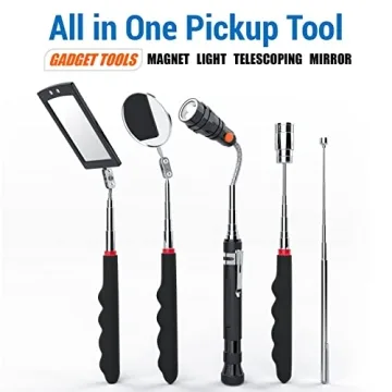 Magnetic Pickup Tool Set with LED Flashlights for Men