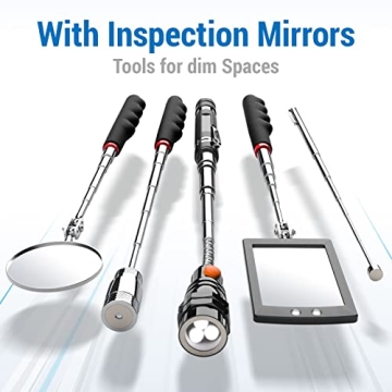 Magnetic Pickup Tool Set with LED Flashlights for Men