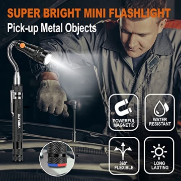 Magnetic Pickup Tool Set with LED Flashlights for Men