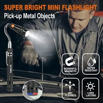 Magnetic Pickup Tool Set with LED Flashlights for Men