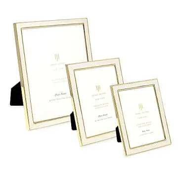 Elegant Isaac Jacobs Shagreen Picture Frame 4x6 White Gold