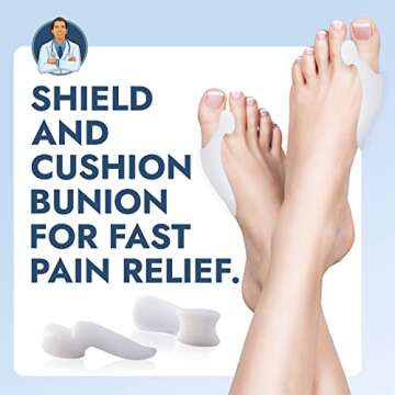 Dr. Frederick's Original Bunion Pads & Toe Separators - 4 ct - Temporary Bunion Corrector - Soft Gel...