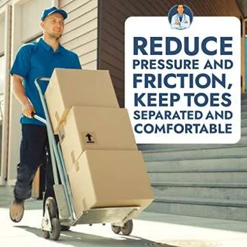 Dr. Frederick's Original Bunion Pads & Toe Separators - 4 ct - Temporary Bunion Corrector - Soft Gel Cushion for Shoes - Fast Pain Relief for Women & Men