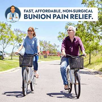 Dr. Frederick's Original Bunion Pads & Toe Separators - 4 ct - Temporary Bunion Corrector - Soft Gel Cushion for Shoes - Fast Pain Relief for Women & Men