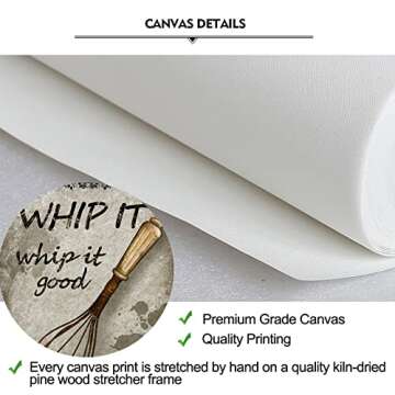 Quotes Kitchen Canvas Wall Art Decor Funny Inspirational Bakery Decor Prints Posters for Restaurant Cafe Bar Baking Framed Decorations Picture Set of 4 Each Panel 12x16inch