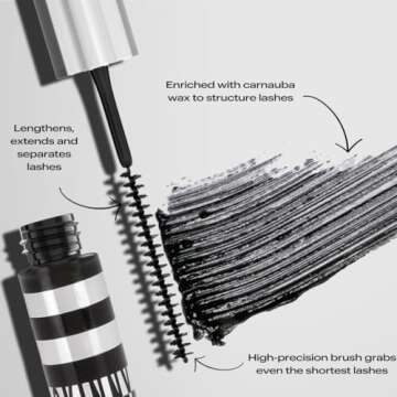 Annabelle Skinny Mascara, Black, Award-Winning Mascara, New Eco-Friendly Packaging, Ultimate Length & Definition, Microscopic & Ultra-Precise Brush, Hypoallergenic, 0.13 fl oz