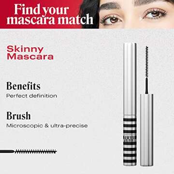 Annabelle Skinny Mascara, Black, Award-Winning Mascara, New Eco-Friendly Packaging, Ultimate Length & Definition, Microscopic & Ultra-Precise Brush, Hypoallergenic, 0.13 fl oz