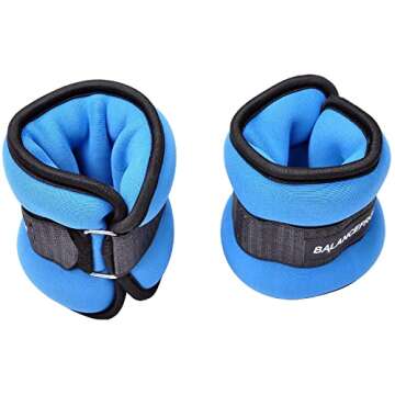 Fitvids Fully Adjustable Ankle Wrist Arm Leg Weights, 2 lbs each (4-lb pair), Blue