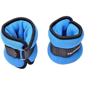 Fitvids Fully Adjustable Ankle Wrist Arm Leg Weights, 2 lbs each (4-lb pair), Blue