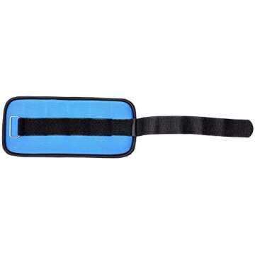 Fitvids Fully Adjustable Ankle Wrist Arm Leg Weights, 2 lbs each (4-lb pair), Blue